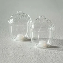 Glass Acorn Salt and Pepper Shakers, Set of 2