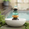 Glass and Stone Cairn Fountain