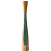 Glass Infused Teak Candle Holder, Tall - Teal
