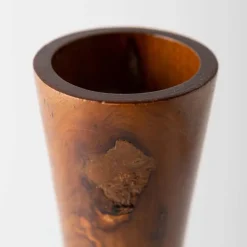 Glass Infused Teak Candle Holder, Tall