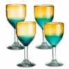 Golden Shore Recycled Glass Goblets, Set of 4