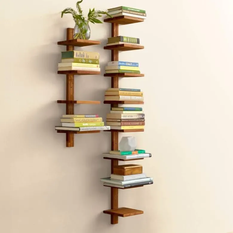 Golden Teak Column Shelf - Large