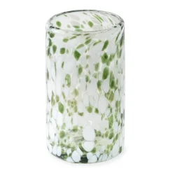 Green and White Recycled Pint Glassware, Set of 4