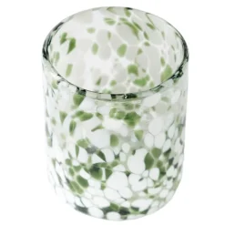 Green and White Recycled Tumbler Glassware, Set of 4
