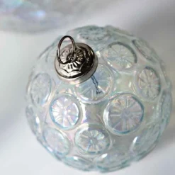 Hand-Blown Luster Glass Ornament Box, Set of 9