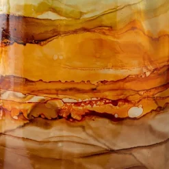 Hand-Blown Recycled Amber Glass Vase, 17.75
