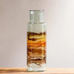 Hand-Blown Recycled Amber Glass Vase, 17.75