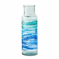 Hand-Blown Recycled Coastal Vase, Tall