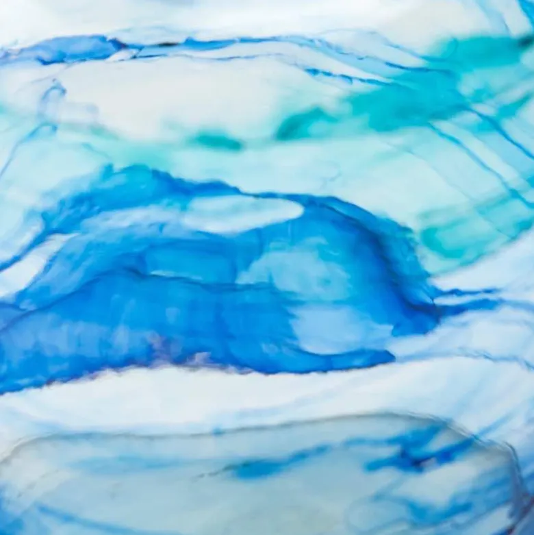Hand-Blown Recycled Coastal Vase, Tall