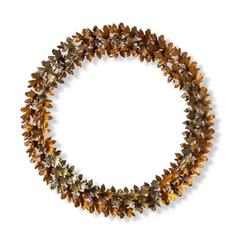 Handcrafted Autumnal Metal Leaf Wreath