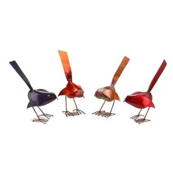 Handcrafted Copper Bird Statue - Orange