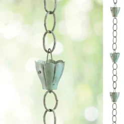 Handcrafted Crocus Flower Rain Chain - Blue
