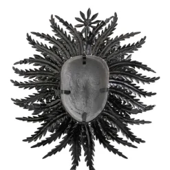 Handcrafted Forest Woman Face Surrounded by Metal Leaves and Flowers Wall Art
