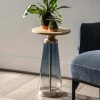 Handcrafted Glass Drink Table - Blue
