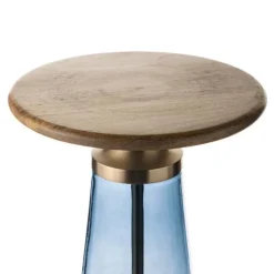 Handcrafted Glass Drink Table - Blue