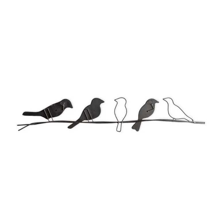 Handcrafted Metal and Capiz Birds on a Wire Wall Art