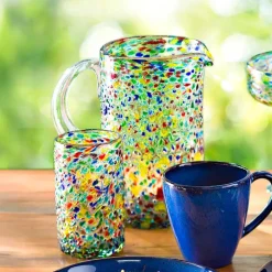 Handcrafted Recycled Glass Confetti Pitcher