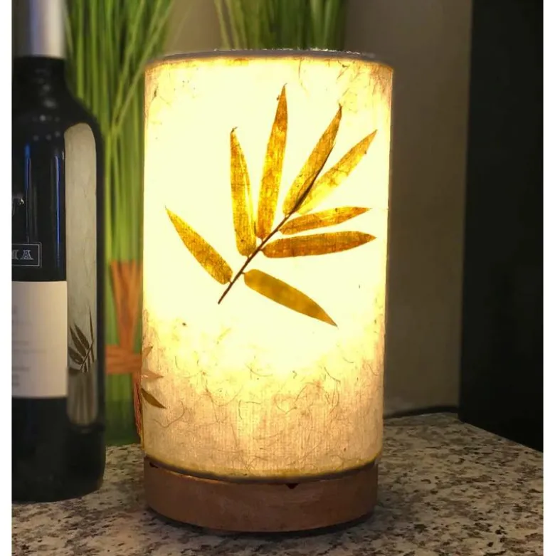 Handcrafted Short Paper Cylinder Table Lamp