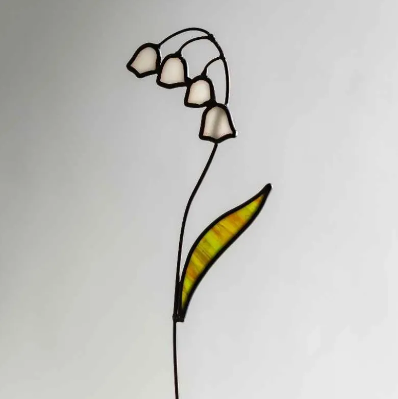 Handcrafted Stained Glass Flower Stakes - Birth Month - May