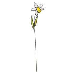Handcrafted Stained Glass Flower Stakes - Birth Month - December