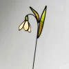 Handcrafted Stained Glass Flower Stakes - Birth Month - January