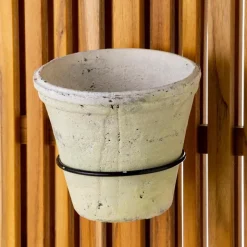 Handcrafted White Stone Terracotta Planters, Set of 5
