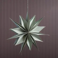 Handmade Paper and Wood Hanging Star, 19.5