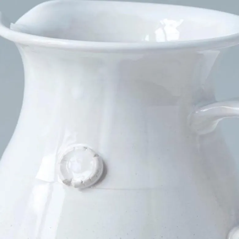 Handthrown White Stoneware Water Pitcher