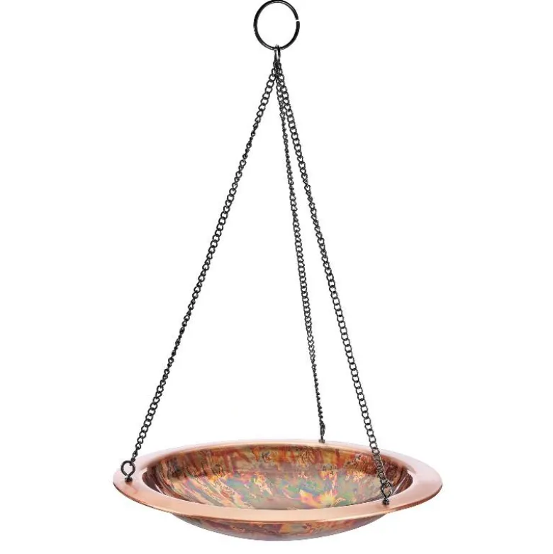 Hanging Fired Copper Bird Bath/ Feeder