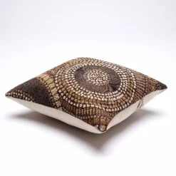 Indoor/Outdoor Brown Circle Pillow, 18