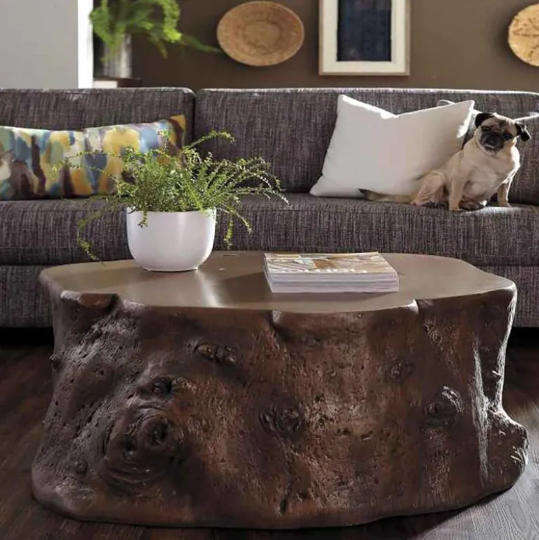 Indoor/ Outdoor Cast Log Coffee Table (bronze)