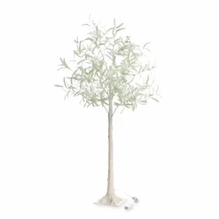 Indoor/ Outdoor Faux Lighted Olive Tree, 5' - White