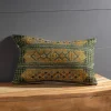 Indoor/Outdoor Marina Tribal Green Stripe Lumbar Pillow