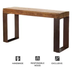 Indoor/ Outdoor Montanha Reclaimed Wood and Metal Console
