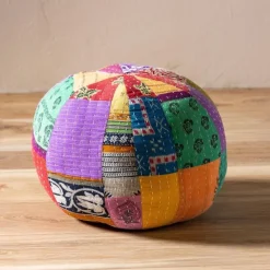 Kantha Sphere Throw Pillow