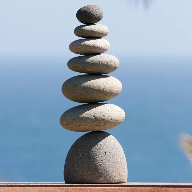 Large Seven-Stone Cairn Outdoor Sculpture