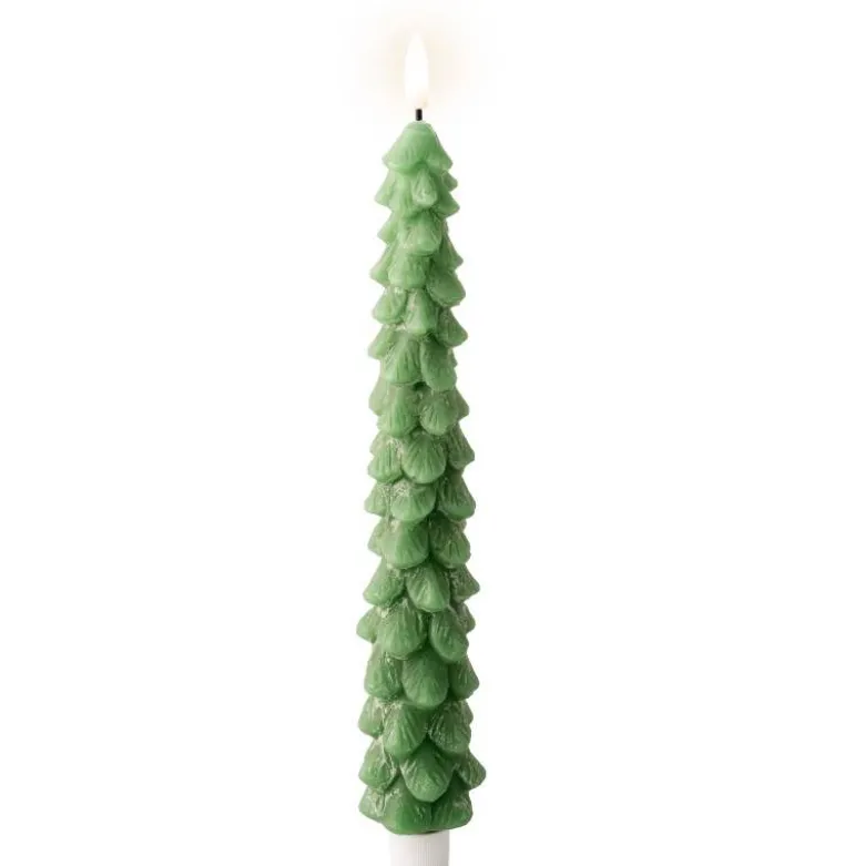 LED Wax Tree Taper Candle with Realistic Wick