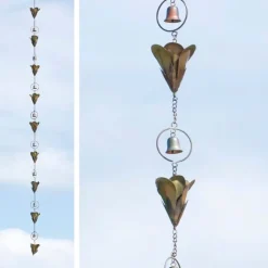 Lily Flower Flamed Copper Rain Chain