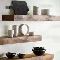 Live-Edge Mango Wood Floating Shelf, 48"L x 10"W