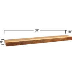 Live-Edge Mango Wood Floating Shelf, 60