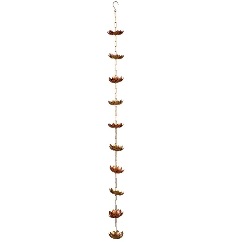 Lotus Metal Rain Chain (72")