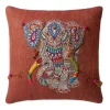 Mandala Elephant Applique Throw Pillow, 18" sq.