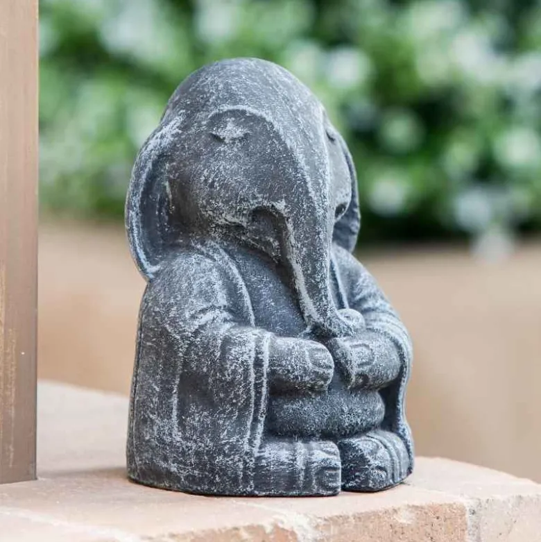 Meditating Elephant Statue, 8"H