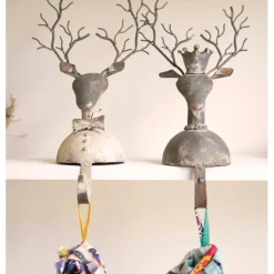 Metal Deer Stocking Holders, Set of 2