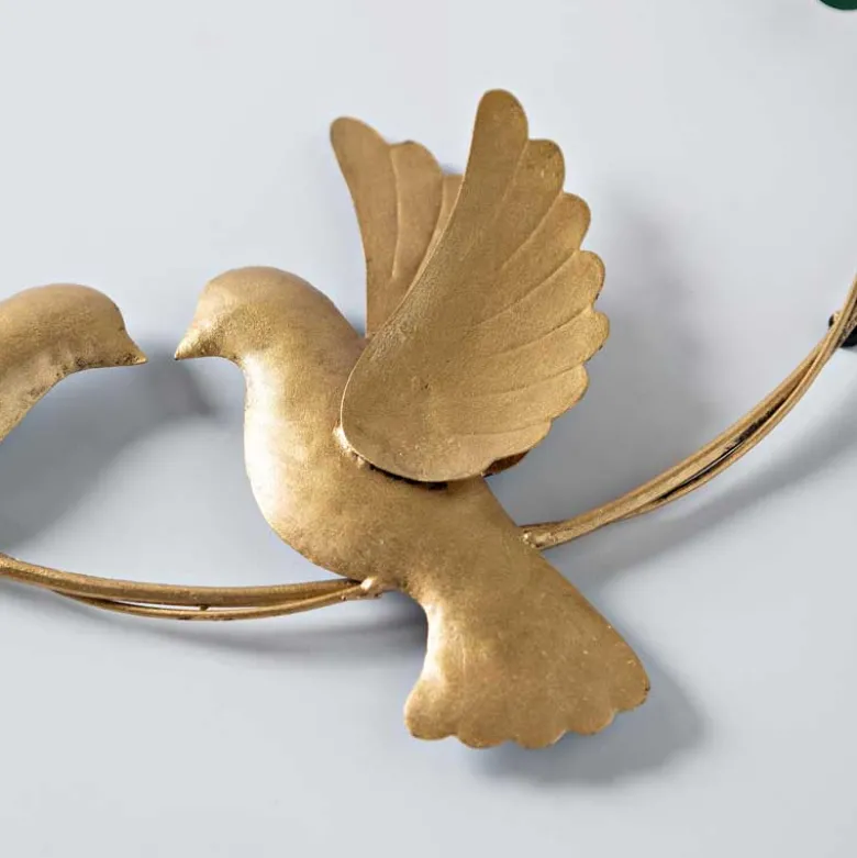 Metal Dove and Olive Branch Wreath