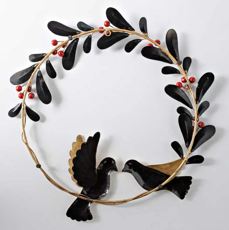 Metal Dove and Olive Branch Wreath