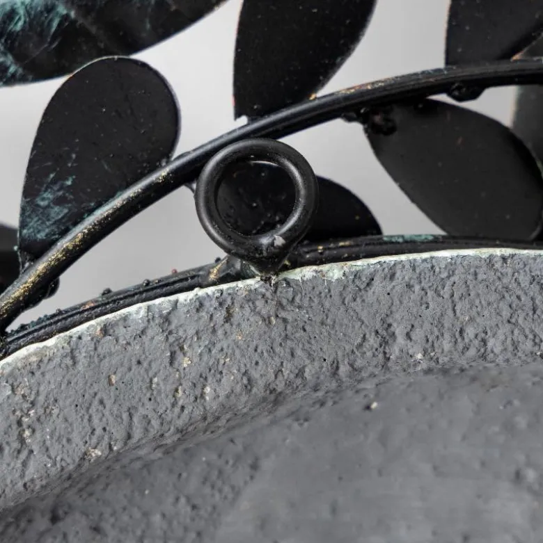 Metal Leaf Sun Face Wall Art