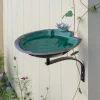 Metal Lily Pad Birdbath with Wall Mount Bracket