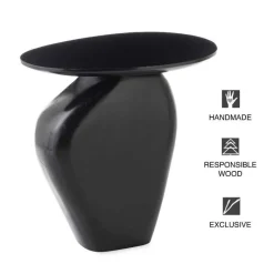 Modern Black Pebble Side Table