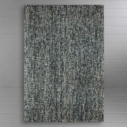 Mosaic Hand-Tufted Wool Rug, 5' x 8' (denim/charcoal)